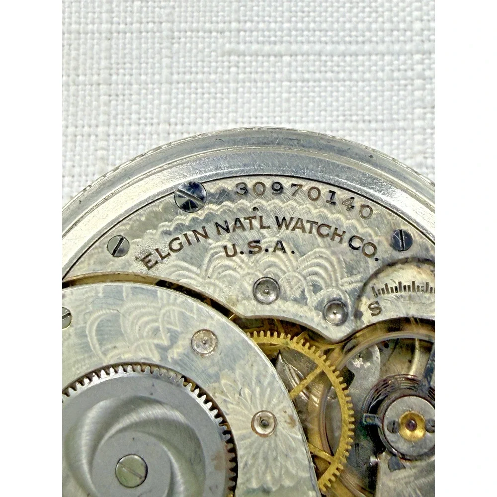Elgin 303 12s 7 Jewel Open Face Pocket Watch 1928 Model